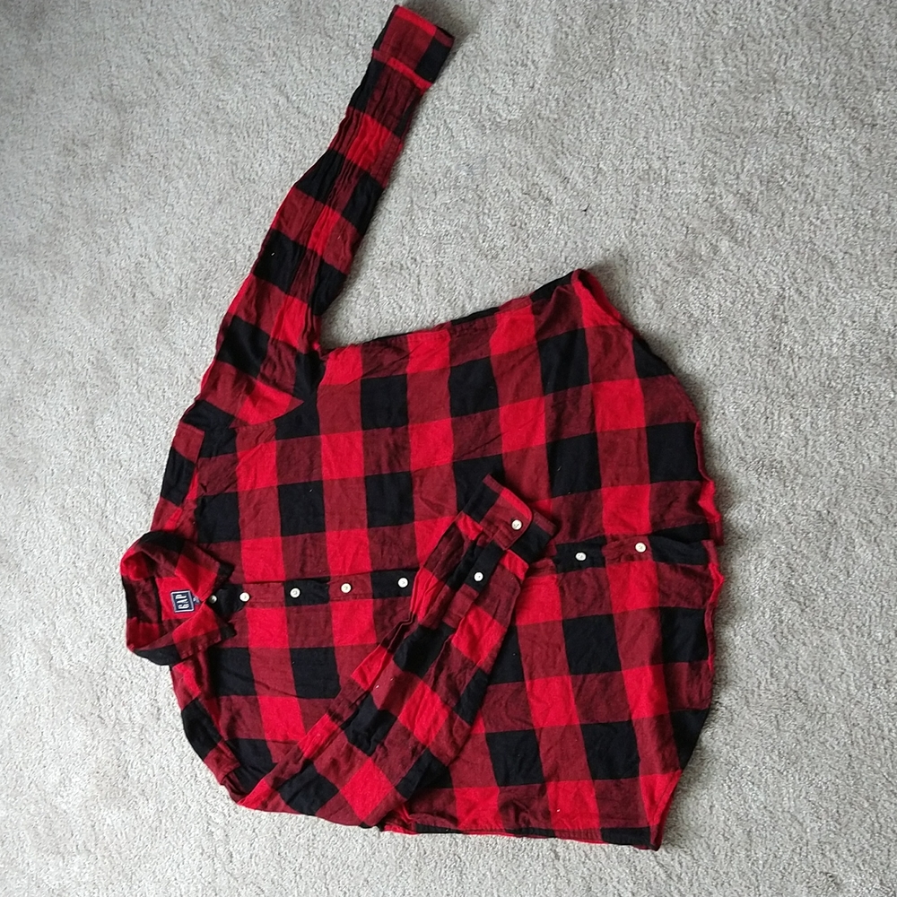 A Gap buffalo plaid women's flannel shirt size XL